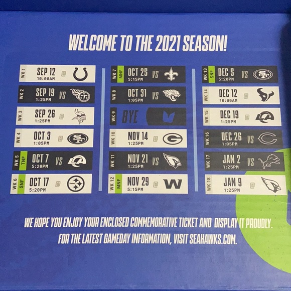 NFL Other Seattle Seahawks 22 Commemorative Season Ticket Holder